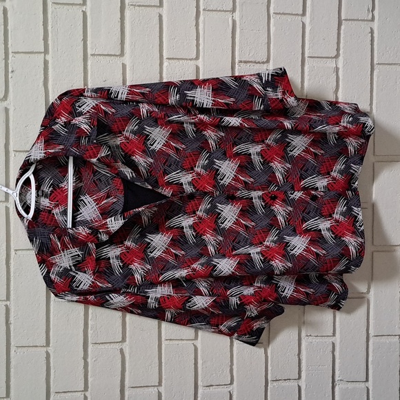 Business Casual Vibrant Button Up Blouse W/Buillt In Black Tank. Size 3X NWOT - Picture 5 of 10